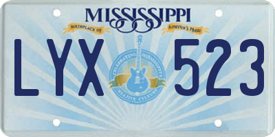 MS license plate LYX523