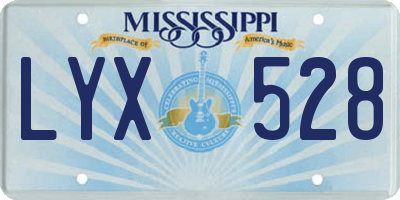 MS license plate LYX528