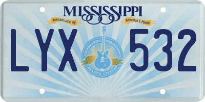 MS license plate LYX532