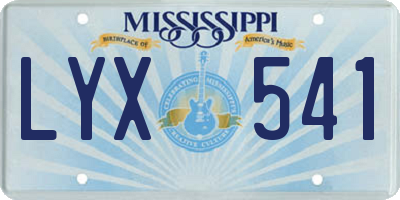 MS license plate LYX541