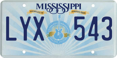 MS license plate LYX543