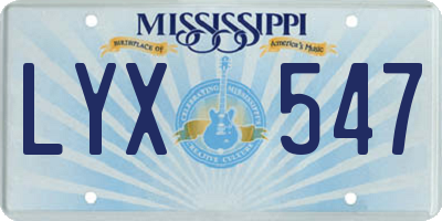 MS license plate LYX547