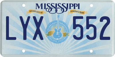 MS license plate LYX552