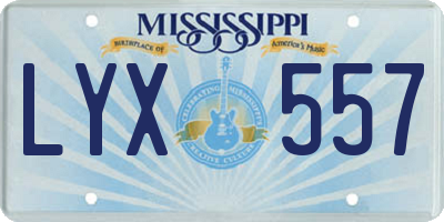 MS license plate LYX557