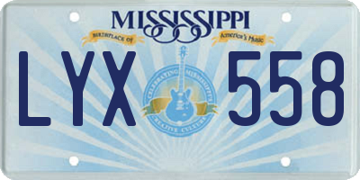 MS license plate LYX558