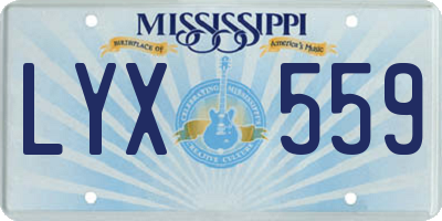 MS license plate LYX559