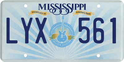 MS license plate LYX561