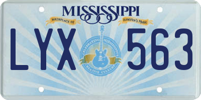 MS license plate LYX563