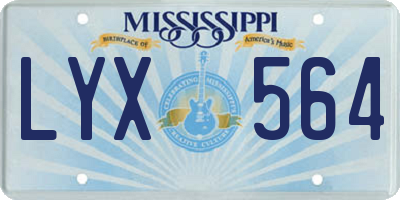 MS license plate LYX564
