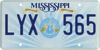 MS license plate LYX565