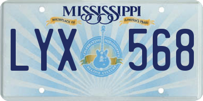 MS license plate LYX568