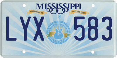 MS license plate LYX583