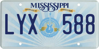 MS license plate LYX588