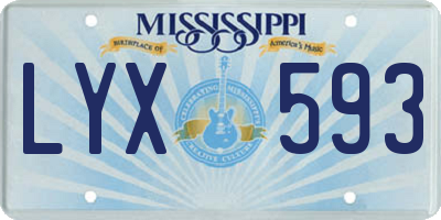 MS license plate LYX593