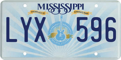 MS license plate LYX596
