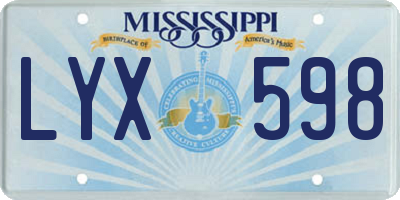 MS license plate LYX598