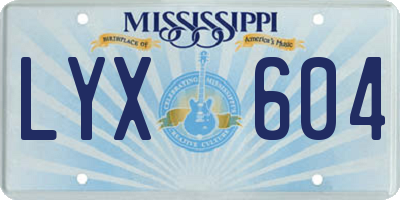 MS license plate LYX604