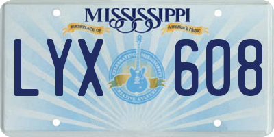 MS license plate LYX608