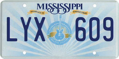 MS license plate LYX609