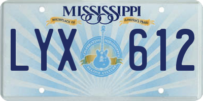 MS license plate LYX612