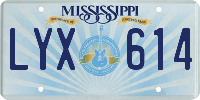 MS license plate LYX614