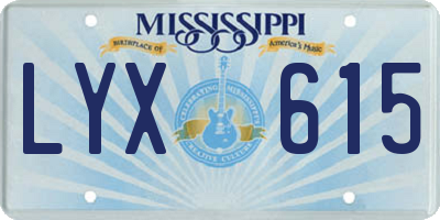 MS license plate LYX615