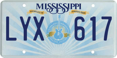 MS license plate LYX617