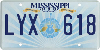 MS license plate LYX618