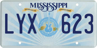 MS license plate LYX623
