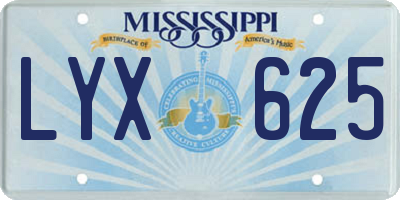 MS license plate LYX625