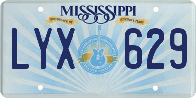 MS license plate LYX629