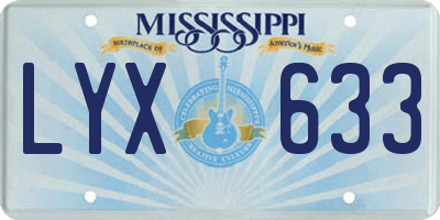 MS license plate LYX633