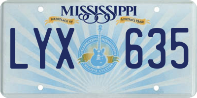 MS license plate LYX635
