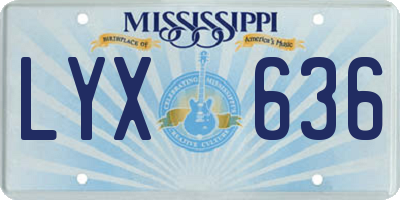 MS license plate LYX636