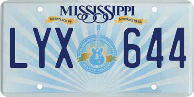 MS license plate LYX644