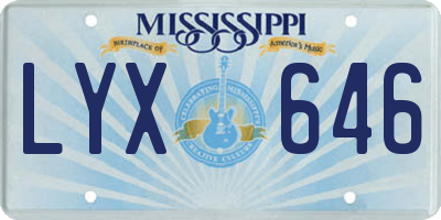 MS license plate LYX646
