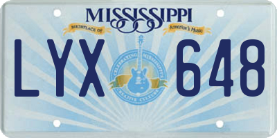 MS license plate LYX648