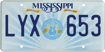 MS license plate LYX653