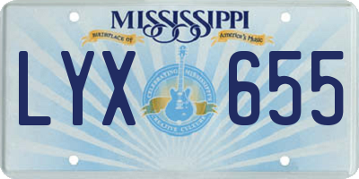 MS license plate LYX655