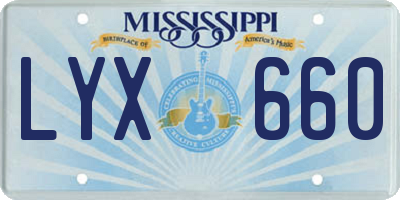 MS license plate LYX660