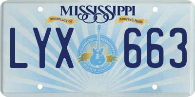 MS license plate LYX663