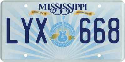 MS license plate LYX668