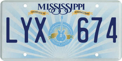 MS license plate LYX674