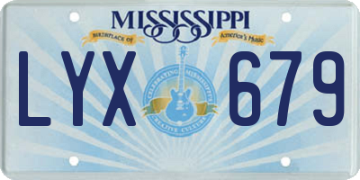 MS license plate LYX679