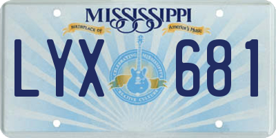 MS license plate LYX681