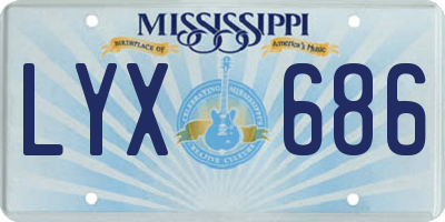 MS license plate LYX686