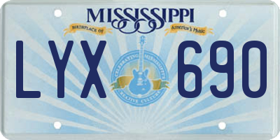 MS license plate LYX690