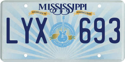 MS license plate LYX693