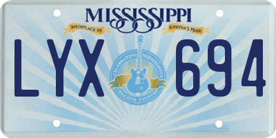 MS license plate LYX694
