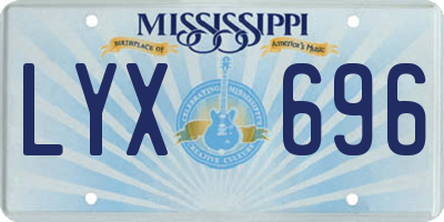 MS license plate LYX696